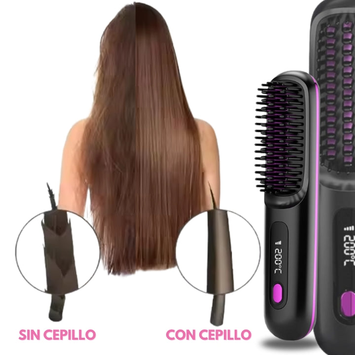 Cepillo alisador de pelo inalámbrico